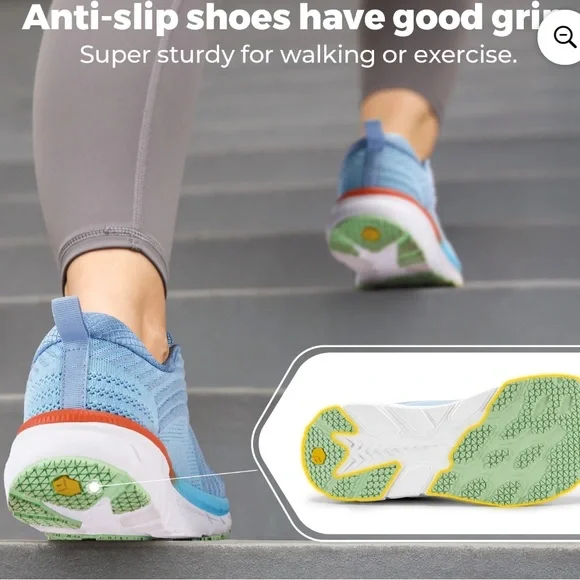 Fitville Running Shoes Women 7M Wide Width FlowCore V2 Sky Blue Knit Heel Arch - Picture 5 of 13